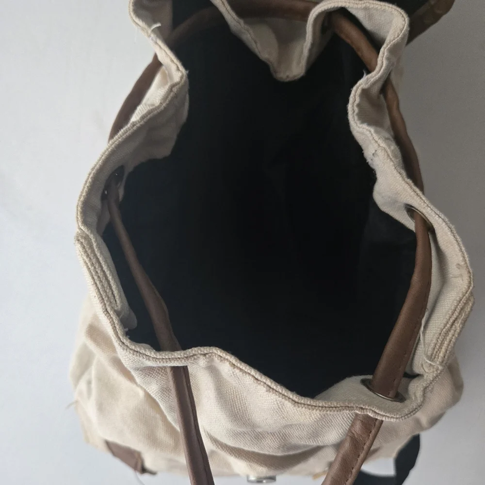 Harry Potter Hogwarts Letter Canvas Backpack Beige School Pack